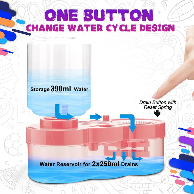 ACGASK 3-in-1 Paint Brush Cleaner Cup – Water Recycling Rinser with Holder & Palette | Multifunctional Acrylic Paint Water Cup for Kids & Artists | Art Supplies for Painting Station，Pink - Image 2